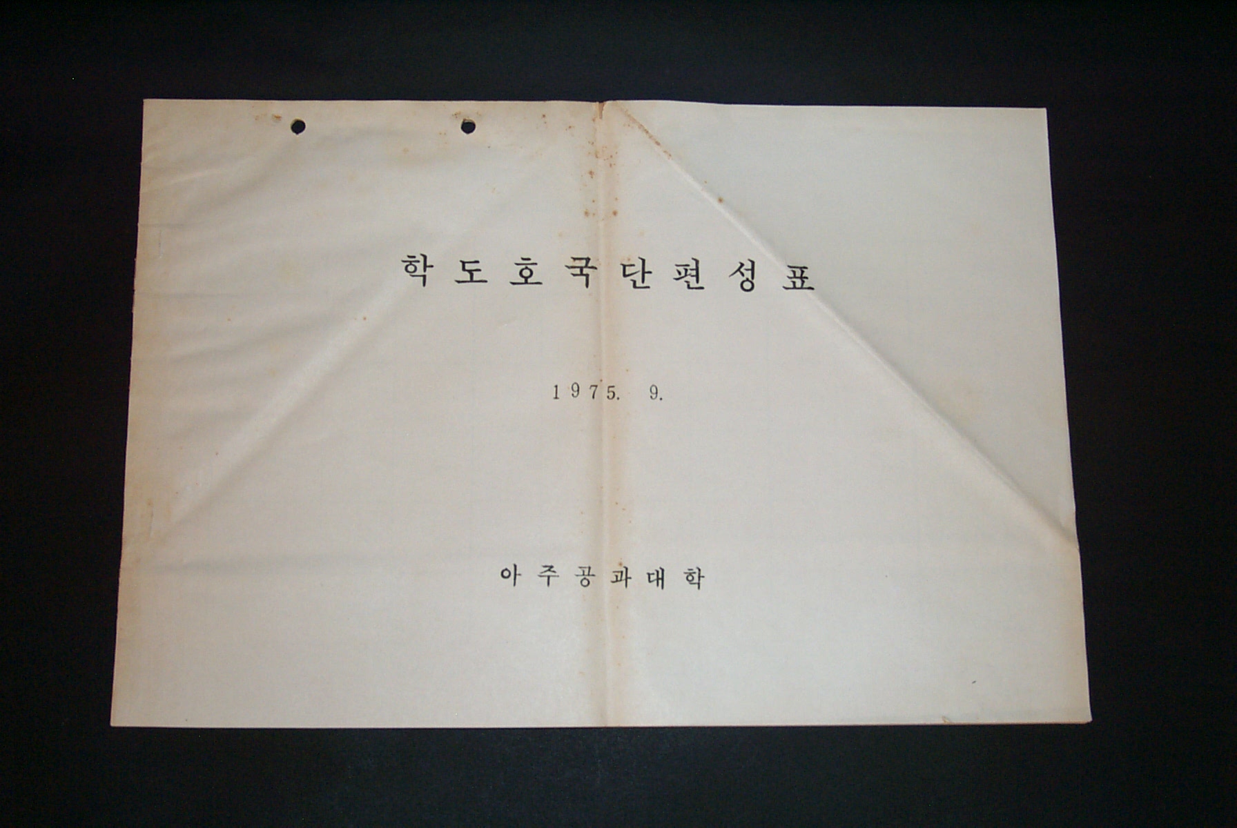 217 1975 학도호국단 편성표